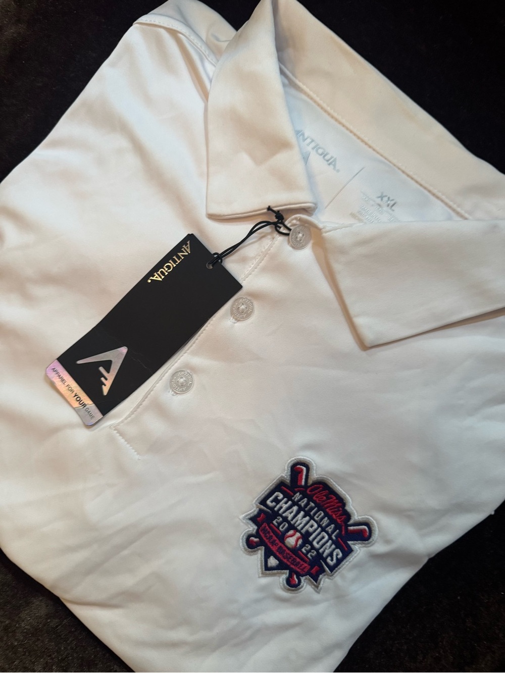 Ole Miss Rebels 2022 College World Series Championship Polo -Antigua - XXL - NWT